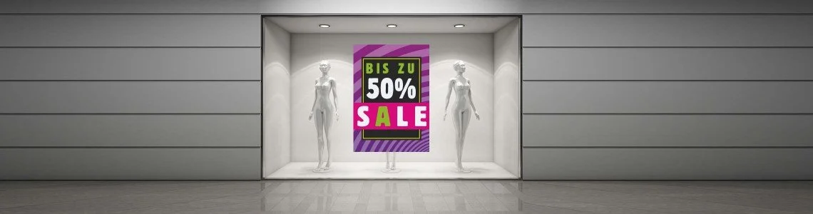 Wieder verwendbare SALE Plakate, besonders nachhaltig
