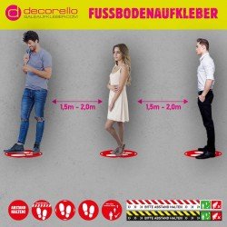 Abstand halten Fussbodenaufkleber Stop-Star-Point FBA012 Abstand halten Fussbodenaufkleber Stop-Star-Point FBA012
