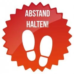 Abstand halten Fussbodenaufkleber Stop-Star-Point FBA012 Abstand halten Fussbodenaufkleber Stop-Star-Point FBA012