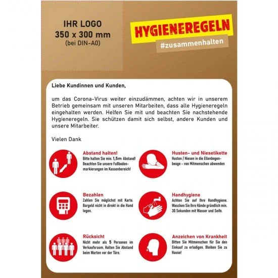 Hygiene Regeln - Poster/Aufkleber