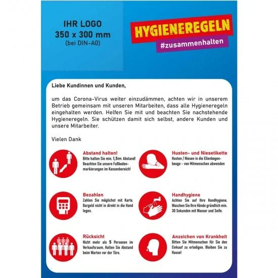 Hygiene Regeln - Poster/Aufkleber