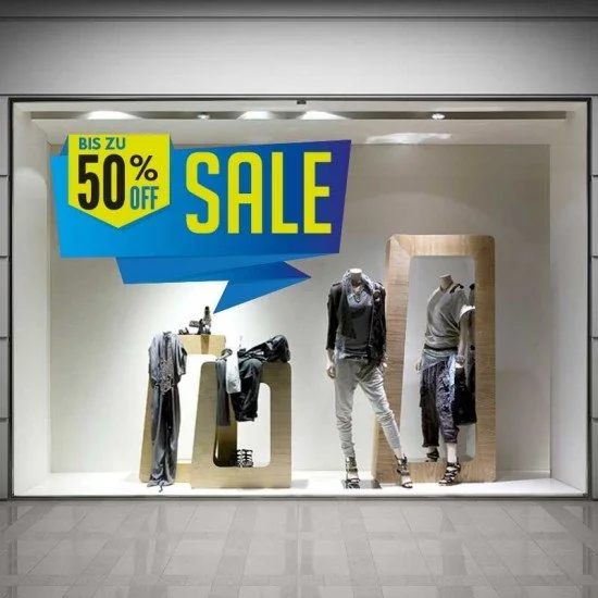 SALE-Aufkleber X Prozent SALE Flush von SALEAUFKLEBER.COM