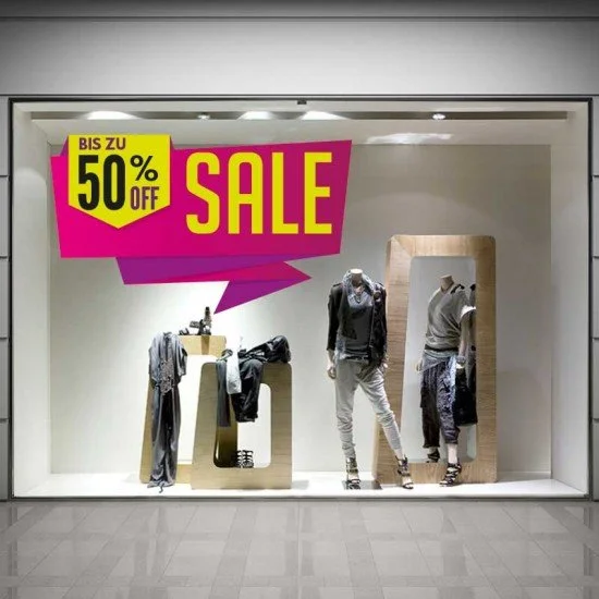 SALE-Aufkleber X Prozent SALE Flush von SALEAUFKLEBER.COM