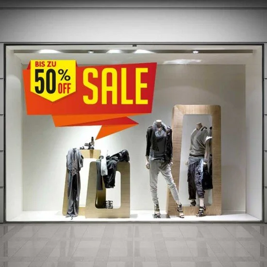 SALE-Aufkleber X Prozent SALE Flush von SALEAUFKLEBER.COM