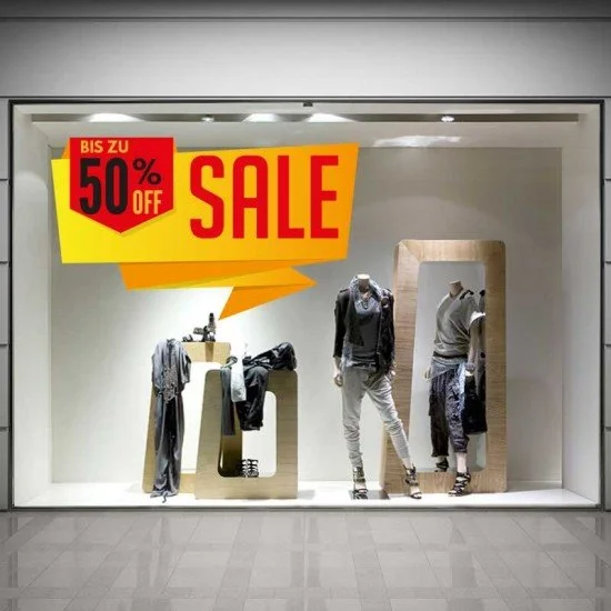 SALE-Aufkleber X Prozent SALE Flush von SALEAUFKLEBER.COM