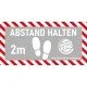 ABSTAND HALTEN Fussbodenaufkleber FBA010 mit individueller Gestaltung