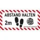 ABSTAND HALTEN Fussbodenaufkleber FBA010 mit individueller Gestaltung