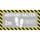 ABSTAND HALTEN Fussbodenaufkleber FBA010 mit individueller Gestaltung