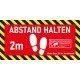 ABSTAND HALTEN Fussbodenaufkleber FBA010 mit individueller Gestaltung