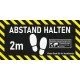 ABSTAND HALTEN Fussbodenaufkleber FBA010 mit individueller Gestaltung