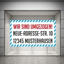 AUFKLEBER WIR SIND UMGEZOGEN! MIT INDIVIDUELLER ANSCHRIFT